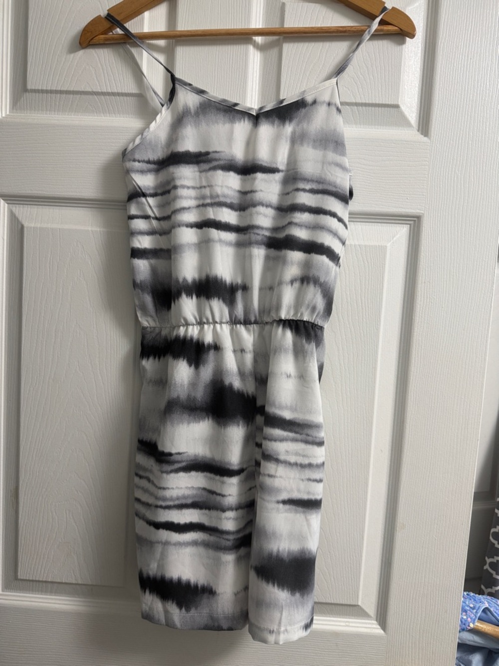 Women’s Black & White Striped Sleeveless Dress